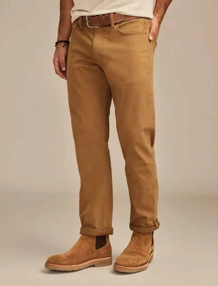 Lucky Brand Pants Men 410 Athletic Straight Tuscan Tan Wash