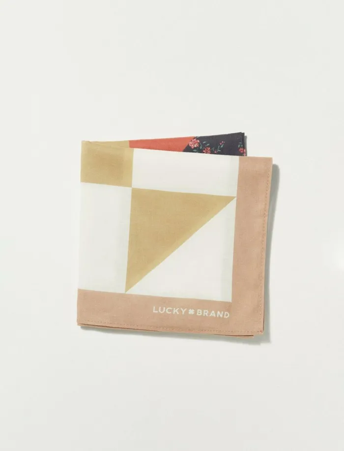 Lucky Brand Scarves and Bandanas Women Quilt Square Bandana Open Overflow
