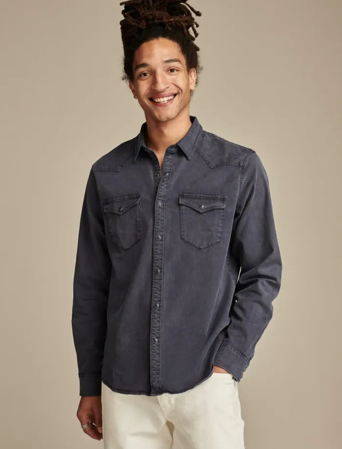 Lucky Brand Shirts and Tops Men Cole Hauser Twill Western Shirt Parisian Nights