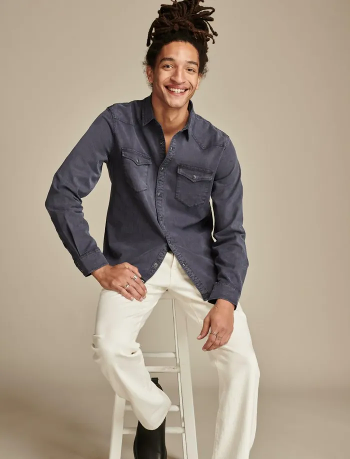 Lucky Brand Shirts and Tops Men Cole Hauser Twill Western Shirt Parisian Nights