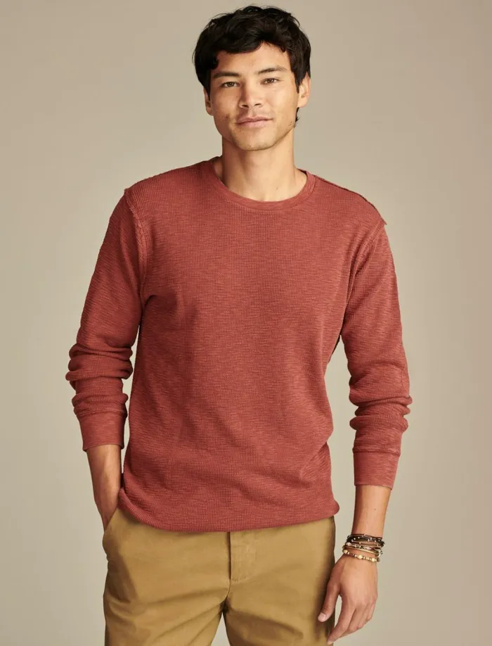 Lucky Brand Shirts and Tops Men Thermal Crew Fired Brick