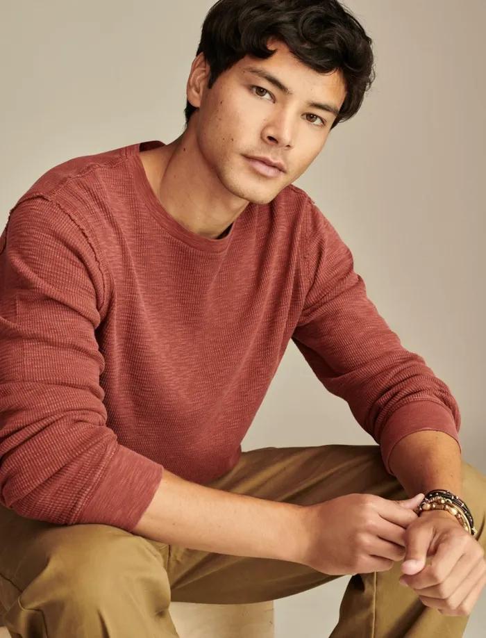 Lucky Brand Shirts and Tops Men Thermal Crew Fired Brick