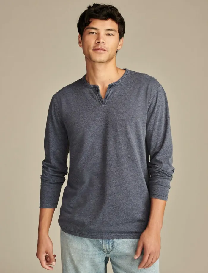 Lucky Brand Shirts and Tops Men Venice Burnout Long Sleeve Black Iris