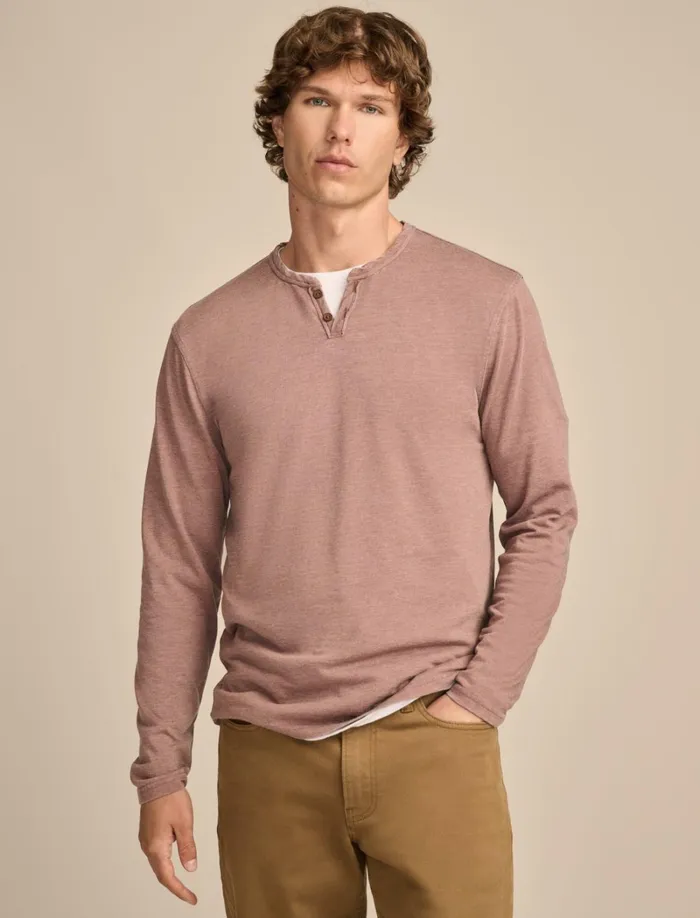 Lucky Brand Shirts and Tops Men Venice Burnout Long Sleeve Deep Taupe