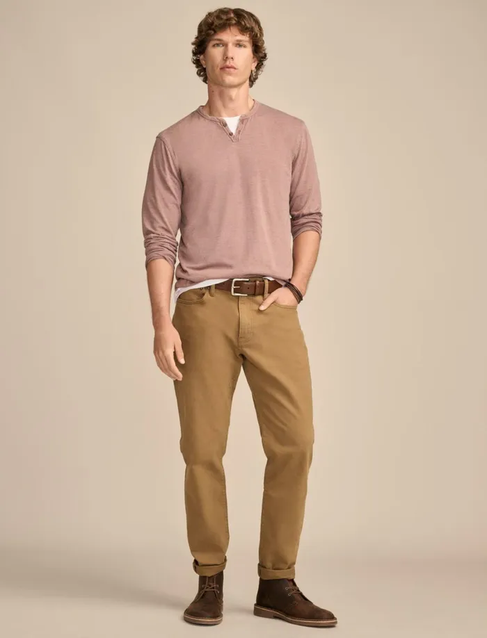 Lucky Brand Shirts and Tops Men Venice Burnout Long Sleeve Deep Taupe