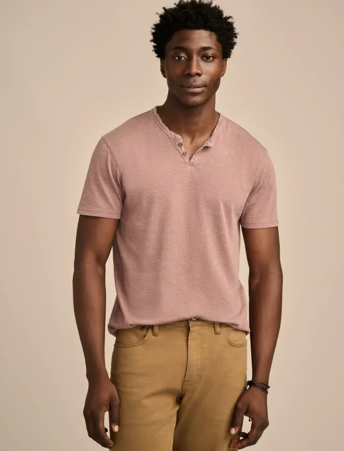 Lucky Brand Shirts and Tops Men Venice Burnout Notch Neck Tee Deep Taupe