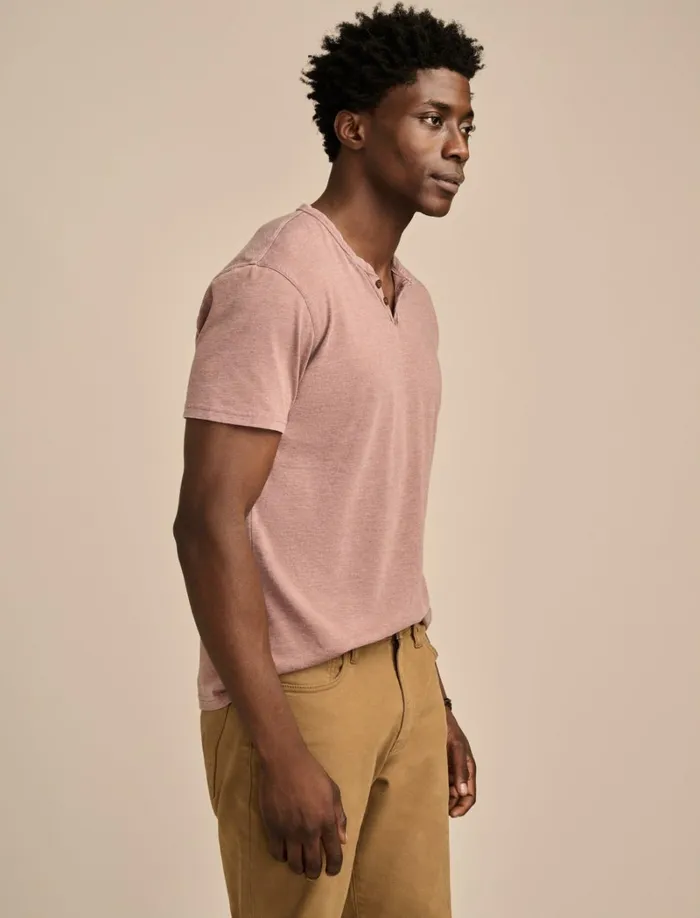 Lucky Brand Shirts and Tops Men Venice Burnout Notch Neck Tee Deep Taupe