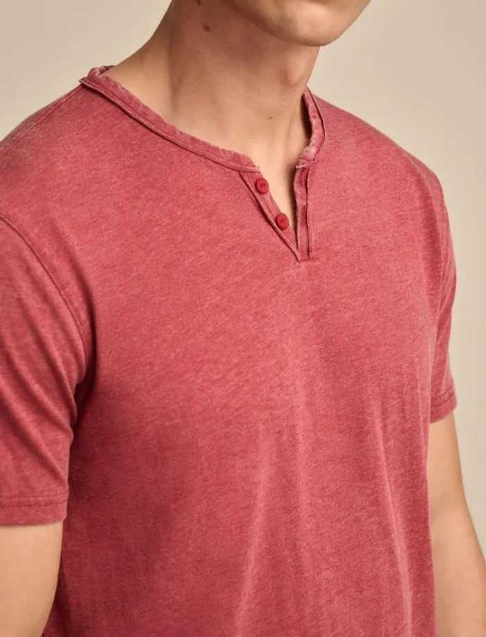 Lucky Brand Shirts and Tops Men Venice Burnout Notch Neck Tee Rio Red