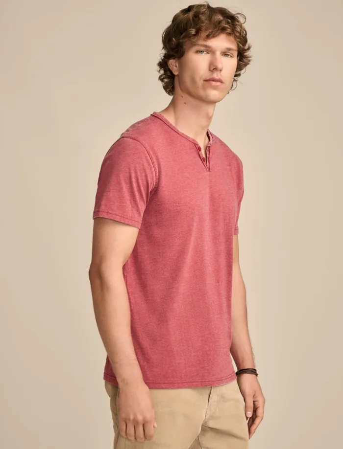 Lucky Brand Shirts and Tops Men Venice Burnout Notch Neck Tee Rio Red