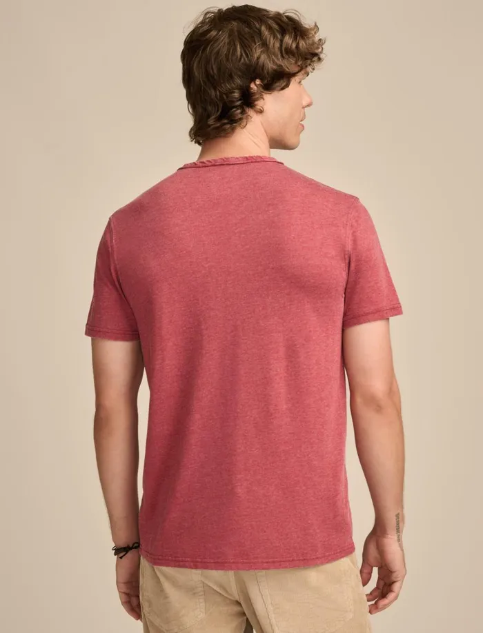 Lucky Brand Shirts and Tops Men Venice Burnout Notch Neck Tee Rio Red