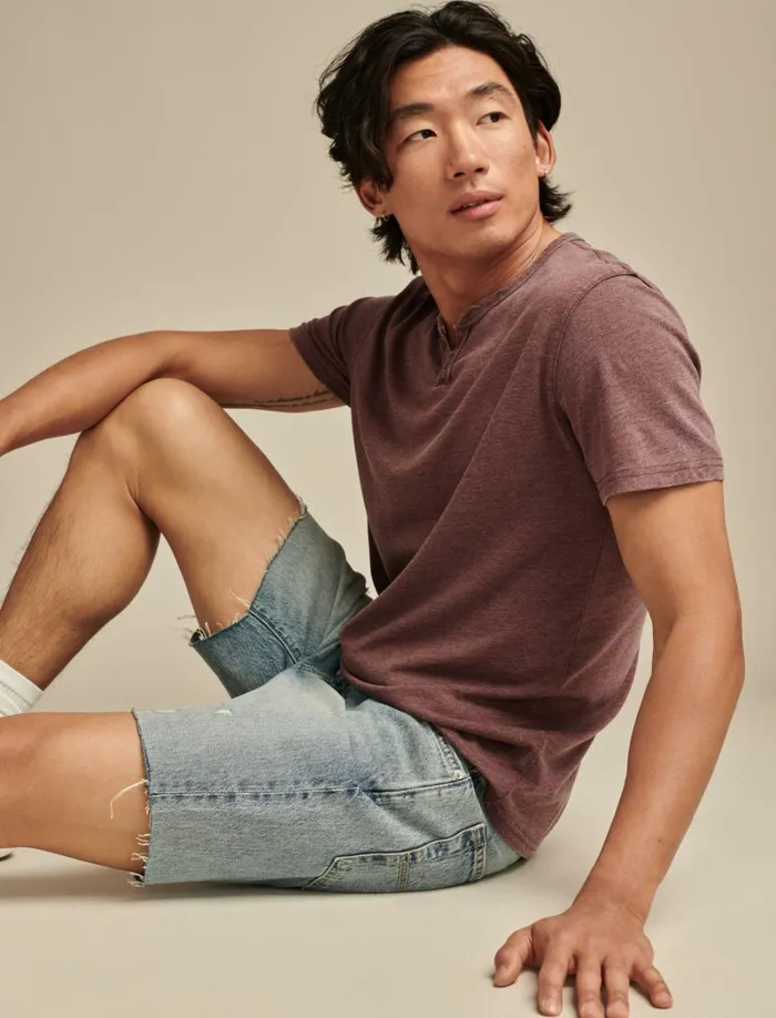 Lucky Brand Shirts and Tops Men Venice Burnout Notch Neck Tee Rio Red
