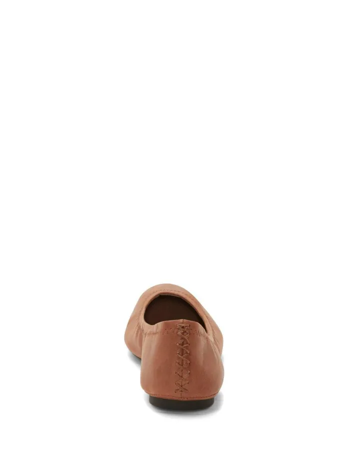Lucky Brand Shoes Women Emmie Ballet Leather Flats Bourbon