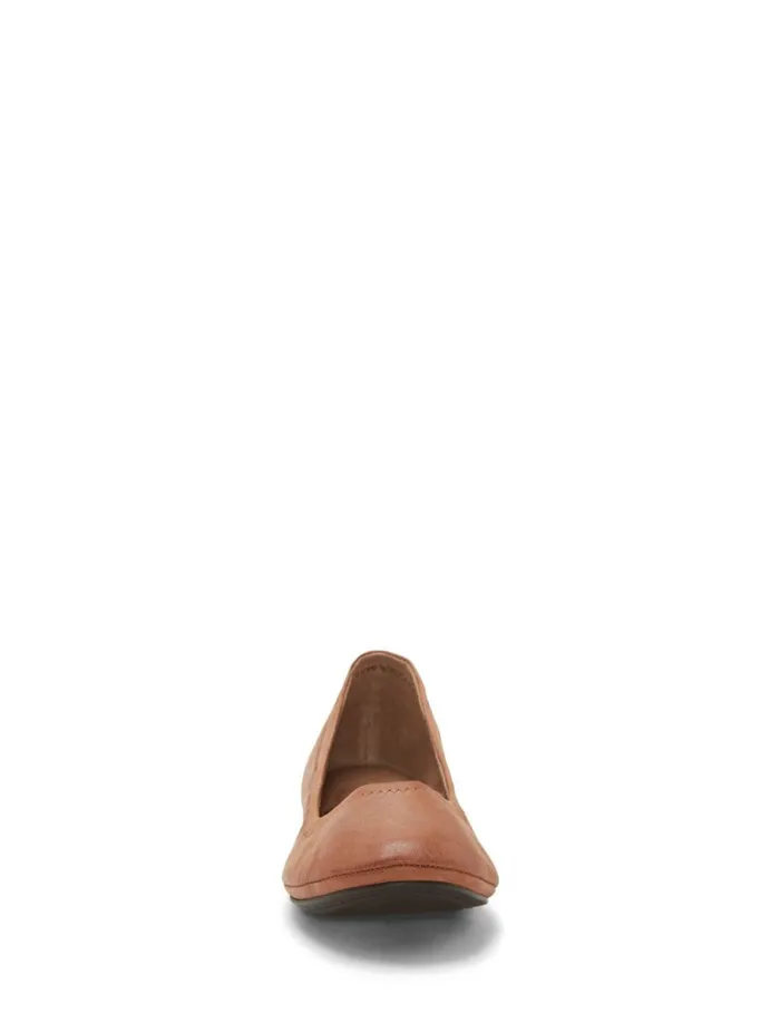 Lucky Brand Shoes Women Emmie Ballet Leather Flats Bourbon
