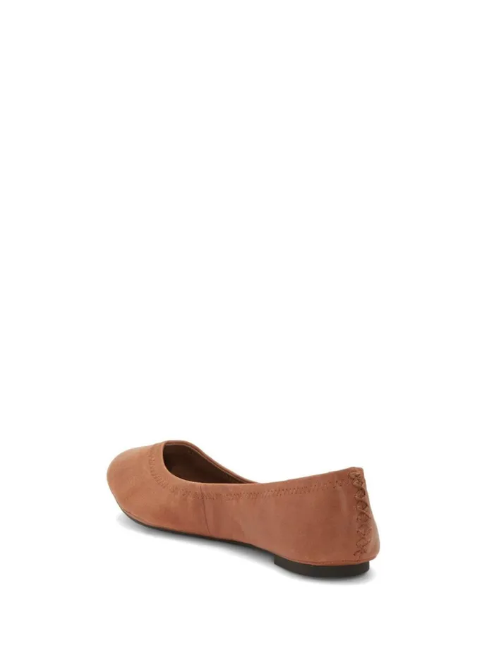 Lucky Brand Shoes Women Emmie Ballet Leather Flats Bourbon