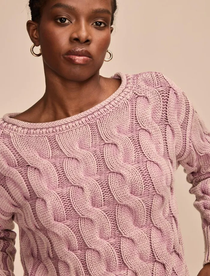 Lucky Brand Sweaters and Sweatshirts Women Cable Sweater Pullover Elderberry