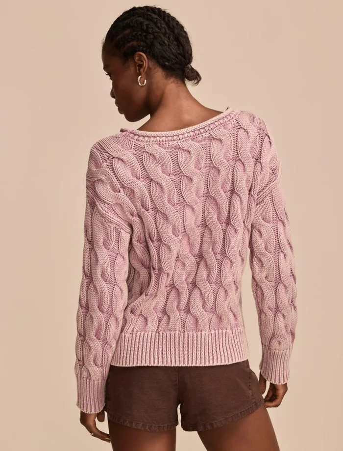 Lucky Brand Sweaters and Sweatshirts Women Cable Sweater Pullover Elderberry