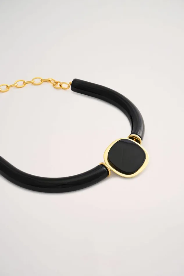 Luisa Spagnoli Bijoux Nobilta 8211 SemiRigid Necklace Blackgold 8211 Women Luisa Spagnoli Bijoux Nobilta 8211 SemiRigid Necklace Blackgold 8211 Women