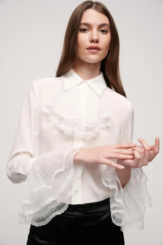 Luisa Spagnoli Blouses And Shirts Laghetto 8211 Silk Shirt Cream 8211 Women