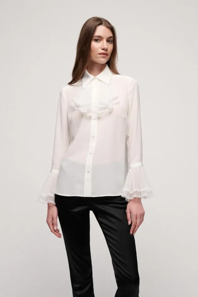 Luisa Spagnoli Blouses And Shirts Laghetto 8211 Silk Shirt Cream 8211 Women Luisa Spagnoli Blouses And Shirts Laghetto 8211 Silk Shirt Cream 8211 Women