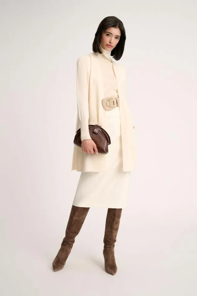 Luisa Spagnoli Cardigan Menna 8211 Knit Vest Cream 8211 Women Luisa Spagnoli Cardigan Menna 8211 Knit Vest Cream 8211 Women