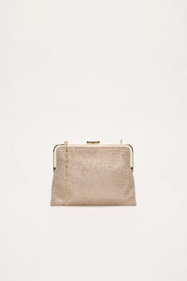 Luisa Spagnoli Clutch And Pochette Illustre 8211 Rhinestone Clutch Bag Nickelgold 8211 Women Luisa Spagnoli Clutch And Pochette Illustre 8211 Rhinestone Clutch Bag Nickelgold 8211 Women