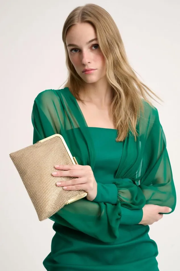 Luisa Spagnoli Clutch And Pochette Illustre 8211 Rhinestone Clutch Bag Nickelgold 8211 Women Luisa Spagnoli Clutch And Pochette Illustre 8211 Rhinestone Clutch Bag Nickelgold 8211 Women