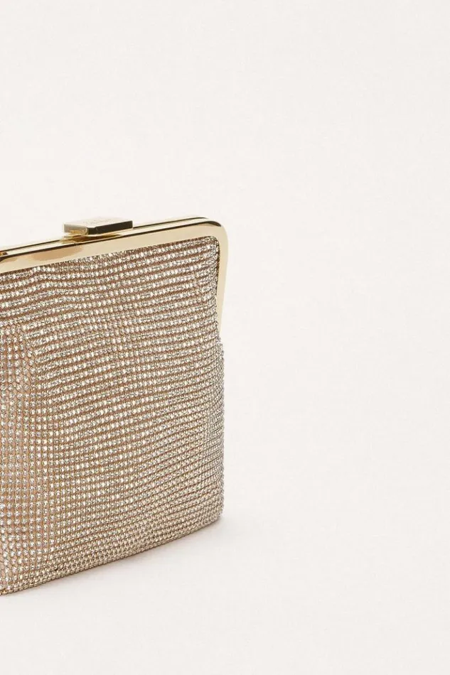 Luisa Spagnoli Clutch And Pochette Illustre 8211 Rhinestone Clutch Bag Nickelgold 8211 Women Luisa Spagnoli Clutch And Pochette Illustre 8211 Rhinestone Clutch Bag Nickelgold 8211 Women