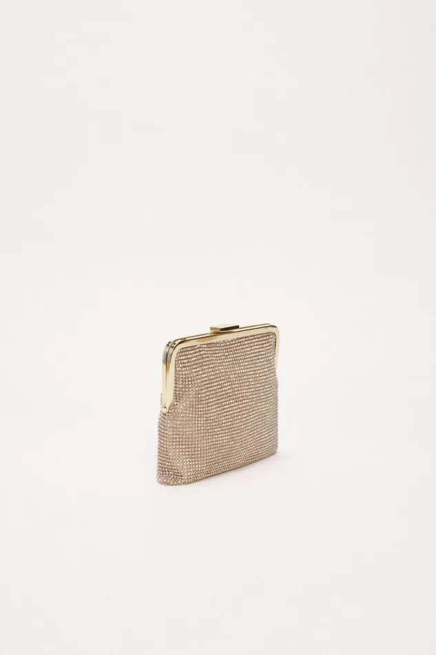 Luisa Spagnoli Clutch And Pochette Illustre 8211 Rhinestone Clutch Bag Nickelgold 8211 Women Luisa Spagnoli Clutch And Pochette Illustre 8211 Rhinestone Clutch Bag Nickelgold 8211 Women