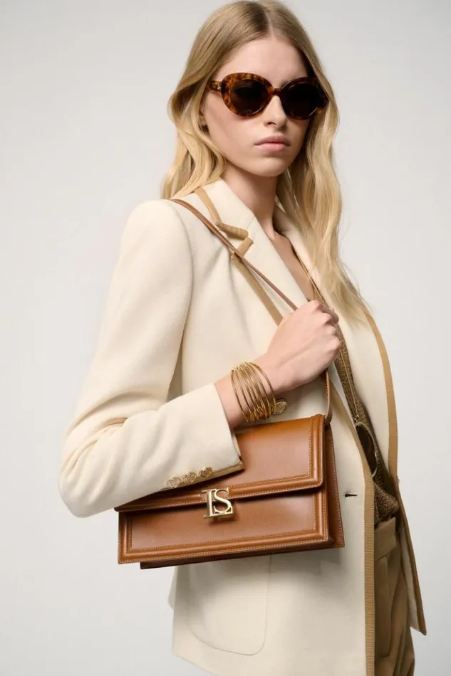 Luisa Spagnoli Crossbody Bags Iri 8211 CrossBody Bag 8211 Fashion Show Browngold 8211 Women Luisa Spagnoli Crossbody Bags Iri 8211 CrossBody Bag 8211 Fashion Show Browngold 8211 Women