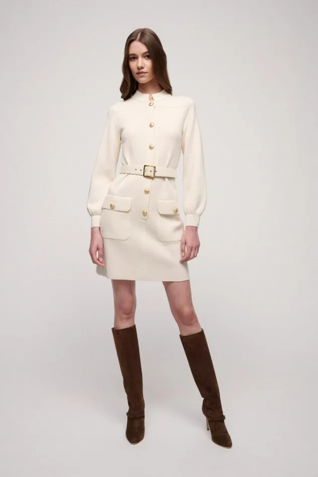 Luisa Spagnoli Dresses and Jumpsuits Miraggio 8211 Shirt Dress Cream 8211 Women