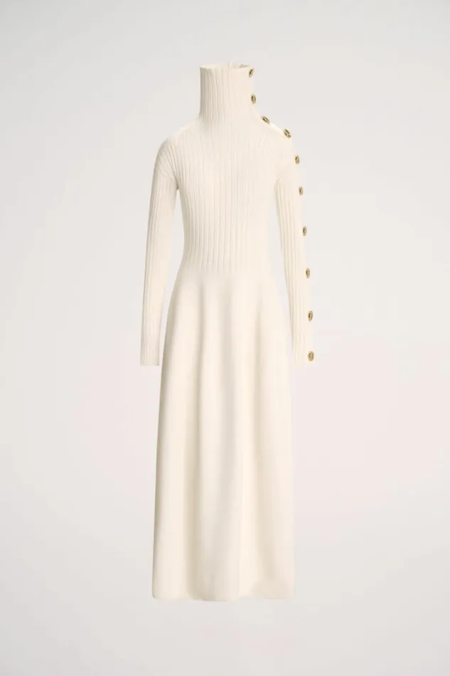 Luisa Spagnoli Dresses and Jumpsuits Miriam 8211 Dress With Buttons 8211 Fashion Show Cream 8211 Women Luisa Spagnoli Dresses and Jumpsuits Miriam 8211 Dress With Buttons 8211 Fashion Show Cream 8211 Women