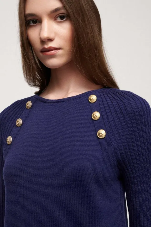 Luisa Spagnoli Dresses and Jumpsuits Mitezza 8211 Wool Dress Blue Purplish 8211 Women Luisa Spagnoli Dresses and Jumpsuits Mitezza 8211 Wool Dress Blue Purplish 8211 Women