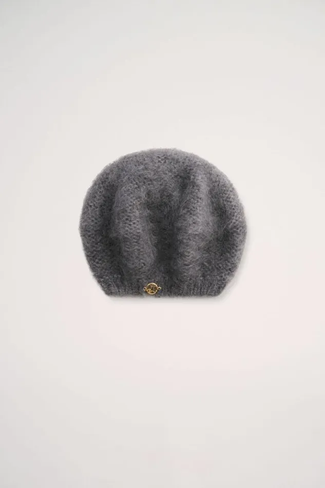 Luisa Spagnoli Hats And Gloves Carl 8211 Mohair Beret Grey Melange 8211 Women