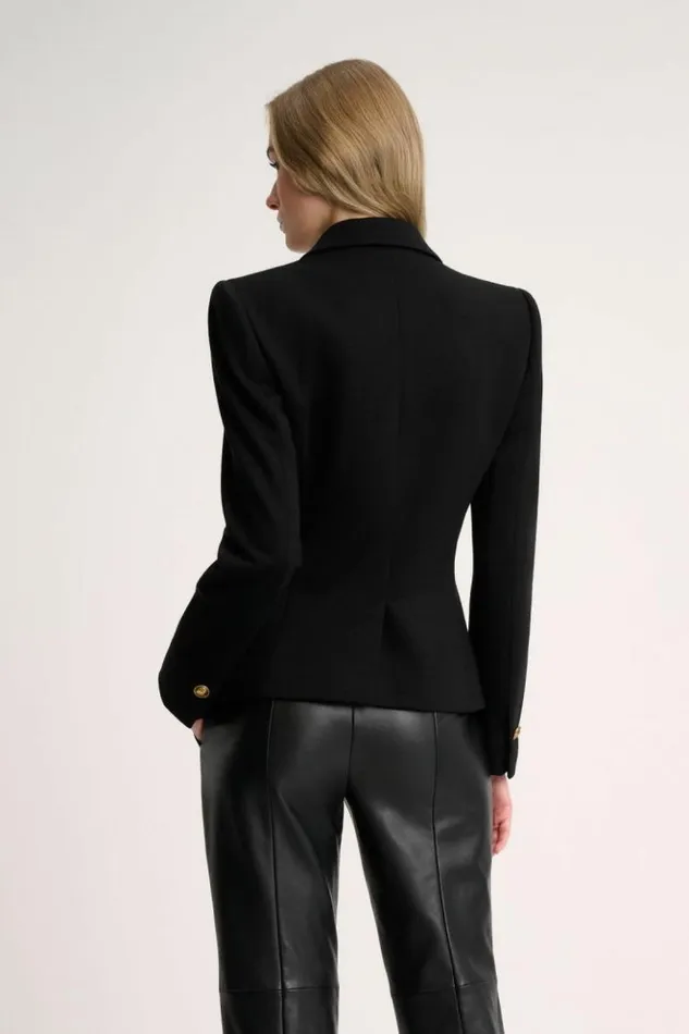 Luisa Spagnoli Jackets and Blazers Merilu 8211 Cropped Wool Blazer Black 8211 Women Luisa Spagnoli Jackets and Blazers Merilu 8211 Cropped Wool Blazer Black 8211 Women