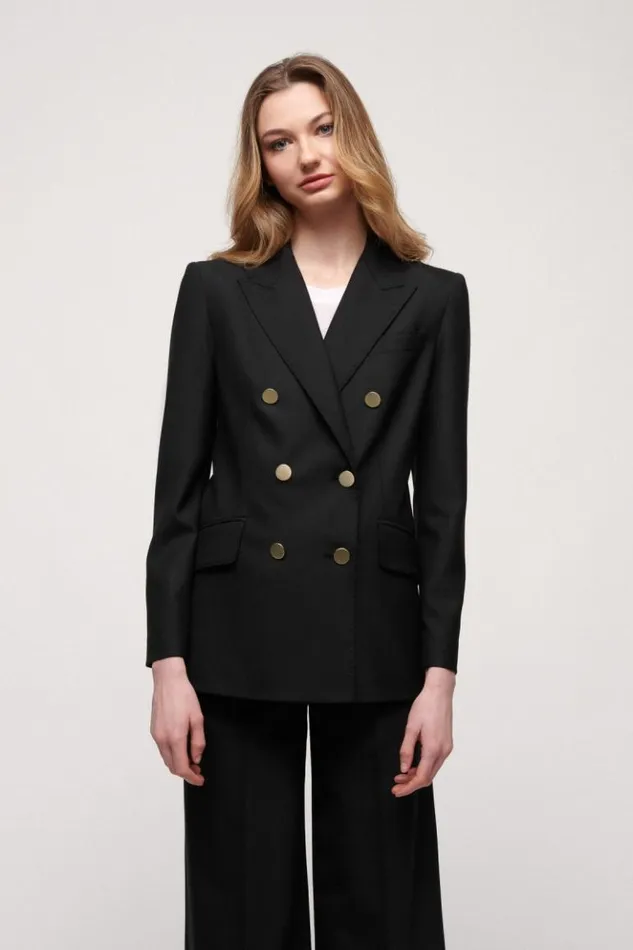 Luisa Spagnoli Jackets and Blazers Sebenico 8211 DoubleBreasted Jacket Black 8211 Women Luisa Spagnoli Jackets and Blazers Sebenico 8211 DoubleBreasted Jacket Black 8211 Women