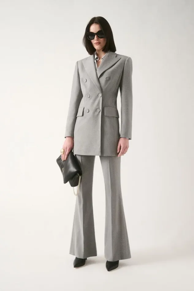 Luisa Spagnoli Jackets and Blazers Signorile 8211 DoubleBreasted Jacket Grey Melange 8211 Women Luisa Spagnoli Jackets and Blazers Signorile 8211 DoubleBreasted Jacket Grey Melange 8211 Women