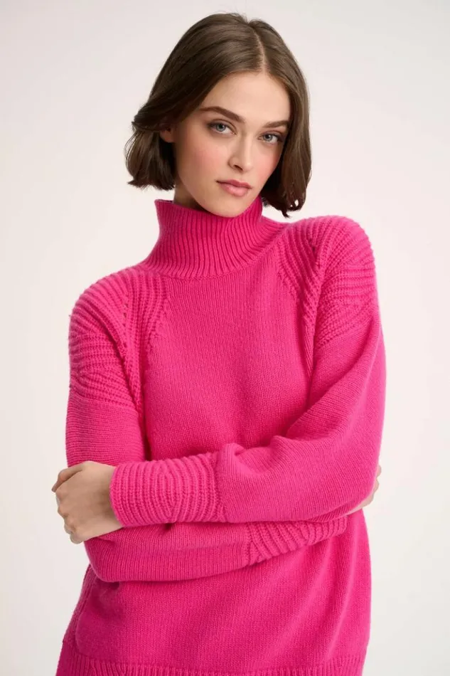 Luisa Spagnoli Knitwear Cameriera 8211 OpenKnit Pullover Cyclamen 8211 Women