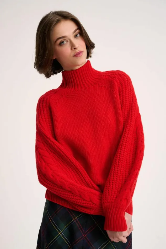 Luisa Spagnoli Knitwear Comitato 8211 Mock Neck Pullover Red 8211 Women