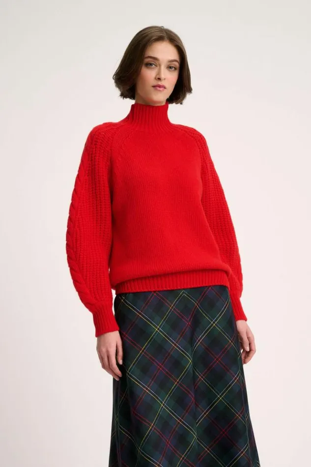 Luisa Spagnoli Knitwear Comitato 8211 Mock Neck Pullover Red 8211 Women