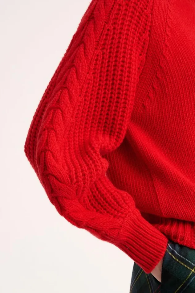 Luisa Spagnoli Knitwear Comitato 8211 Mock Neck Pullover Red 8211 Women
