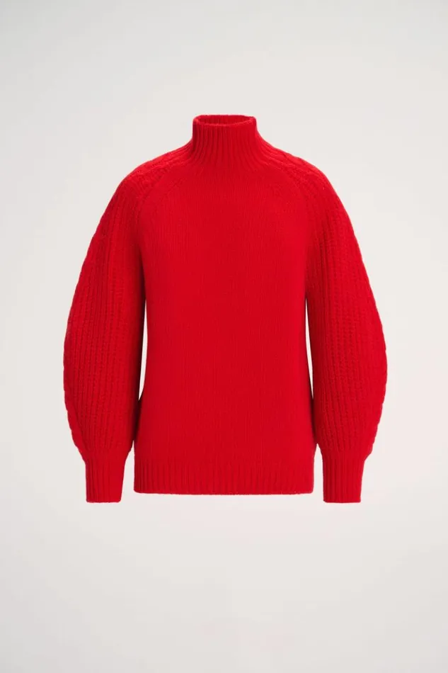 Luisa Spagnoli Knitwear Comitato 8211 Mock Neck Pullover Red 8211 Women