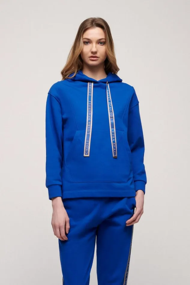 Luisa Spagnoli Knitwear Lubin 8211 Hooded Sweater Bluette 8211 Women
