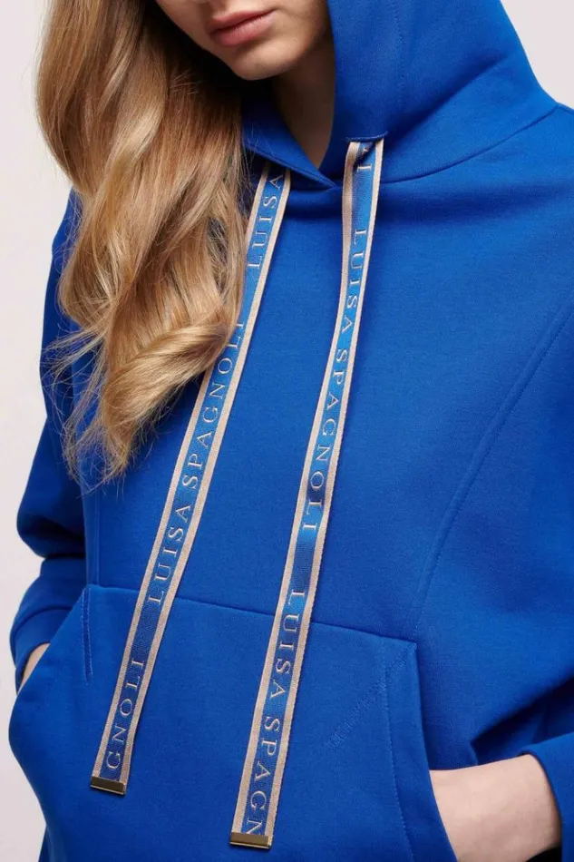 Luisa Spagnoli Knitwear Lubin 8211 Hooded Sweater Bluette 8211 Women
