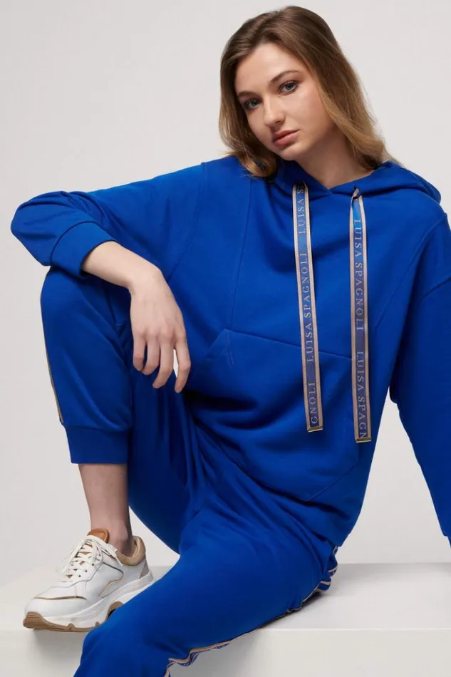 Luisa Spagnoli Knitwear Lubin 8211 Hooded Sweater Bluette 8211 Women