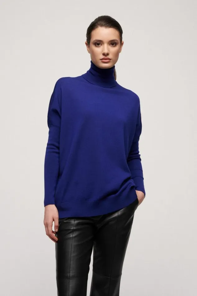 Luisa Spagnoli Knitwear Mammola 8211 Wool Pullover Bluette 8211 Women Luisa Spagnoli Knitwear Mammola 8211 Wool Pullover Bluette 8211 Women