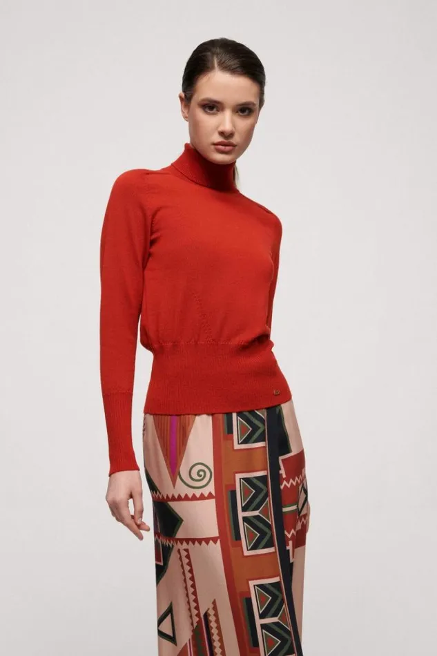 Luisa Spagnoli Knitwear Manos 8211 Wool Pullover Bright Orange 8211 Women