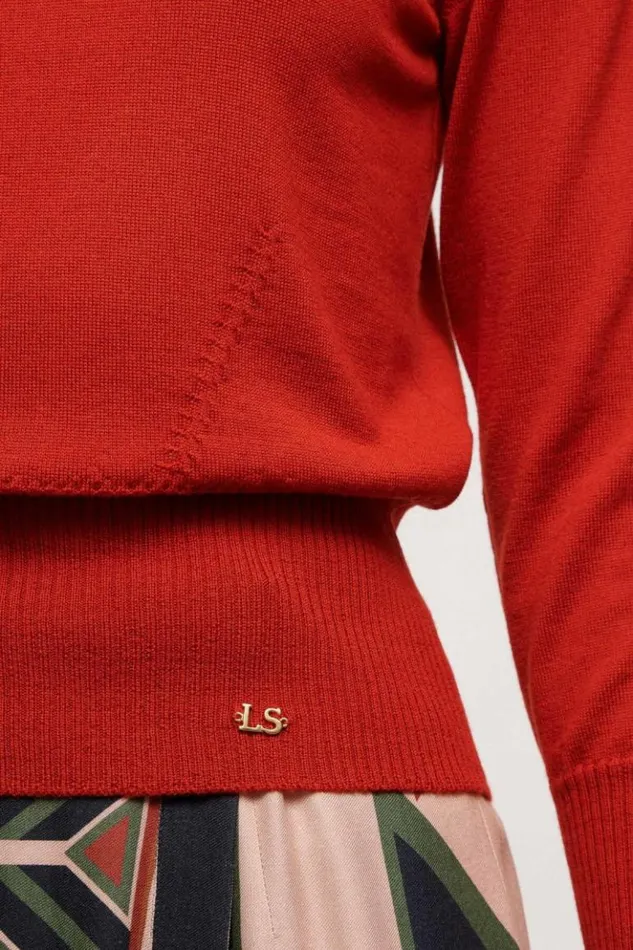 Luisa Spagnoli Knitwear Manos 8211 Wool Pullover Bright Orange 8211 Women Luisa Spagnoli Knitwear Manos 8211 Wool Pullover Bright Orange 8211 Women