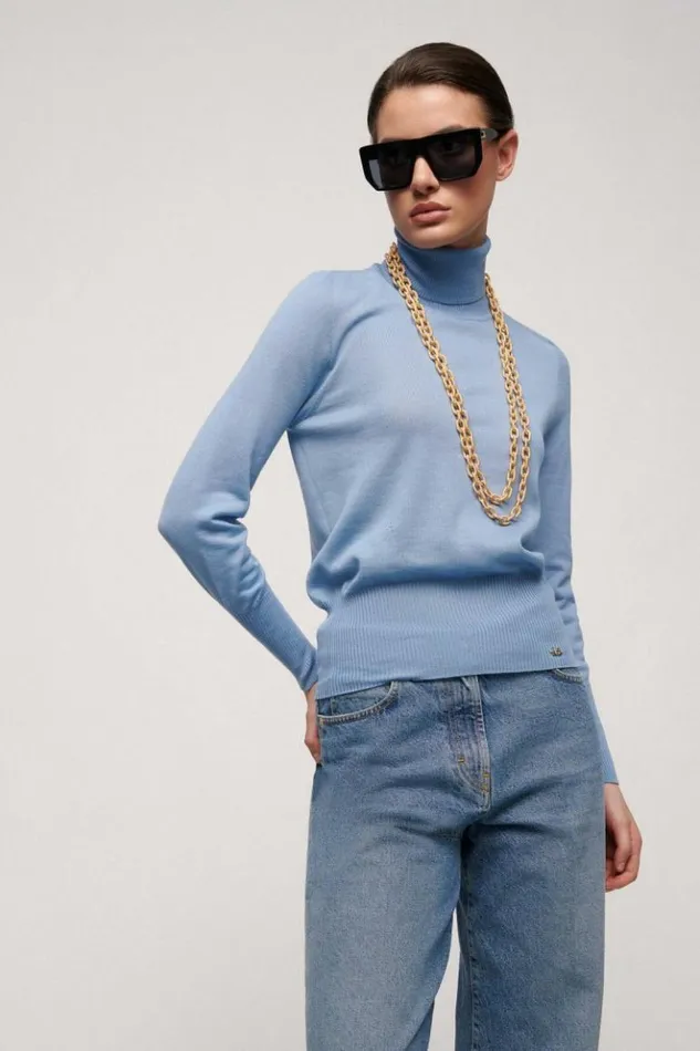 Luisa Spagnoli Knitwear Manos 8211 Wool Pullover Light Blue 8211 Women