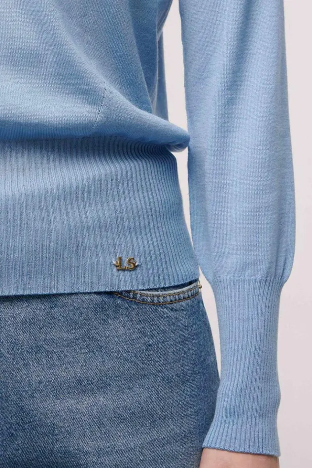 Luisa Spagnoli Knitwear Manos 8211 Wool Pullover Light Blue 8211 Women Luisa Spagnoli Knitwear Manos 8211 Wool Pullover Light Blue 8211 Women