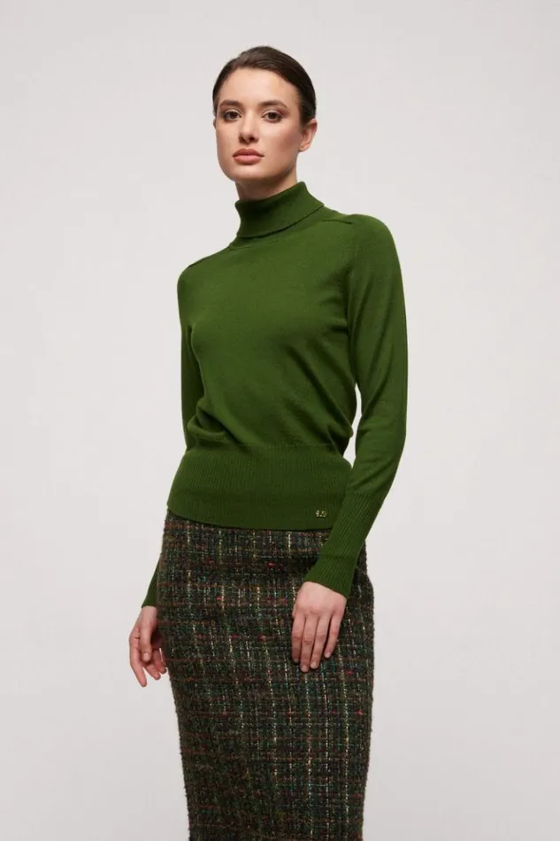 Luisa Spagnoli Knitwear Manos 8211 Wool Pullover Military Green 8211 Women